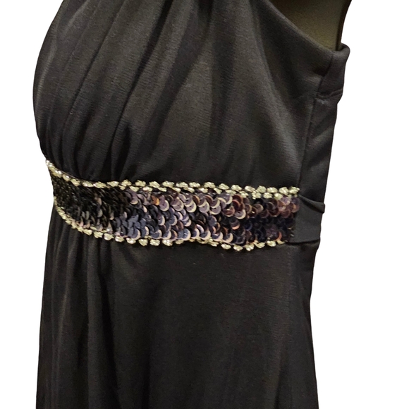 Enfocus Studio Navy Blue Sequin Accented Dress - Picture 3 of 7